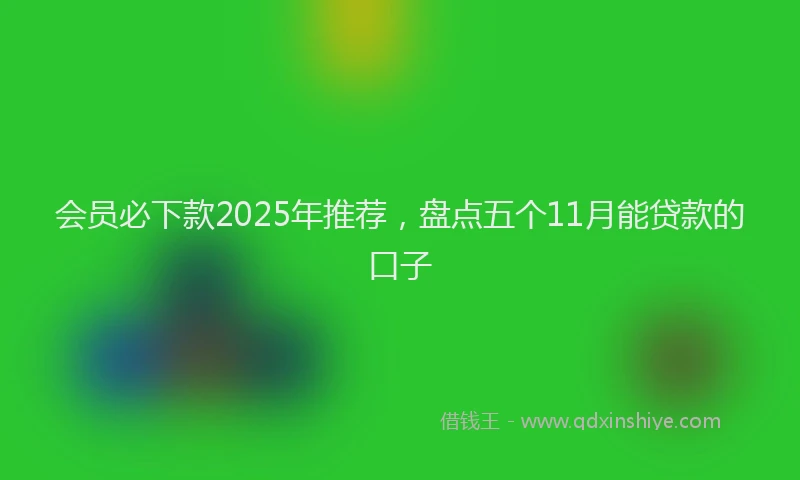 会员必下款2025年推荐，盘点五个11月能贷款的口子
