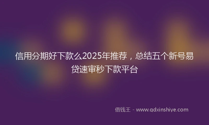 信用分期好下款么2025年推荐，总结五个新号易贷速审秒下款平台