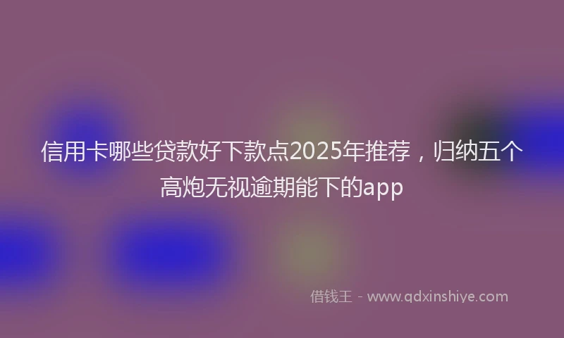 信用卡哪些贷款好下款点2025年推荐，归纳五个高炮无视逾期能下的app