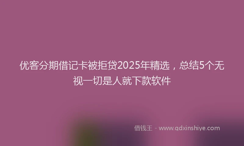优客分期借记卡被拒贷2025年精选，总结5个无视一切是人就下款软件