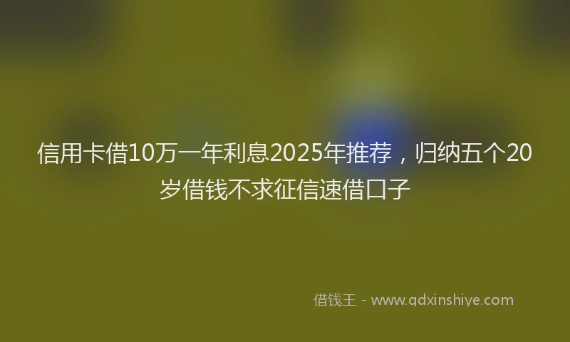 信用卡借10万一年利息2025年推荐，归纳五个20岁借钱不求征信速借口子