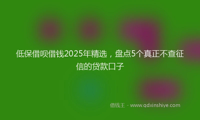 低保借呗借钱2025年精选，盘点5个真正不查征信的贷款口子