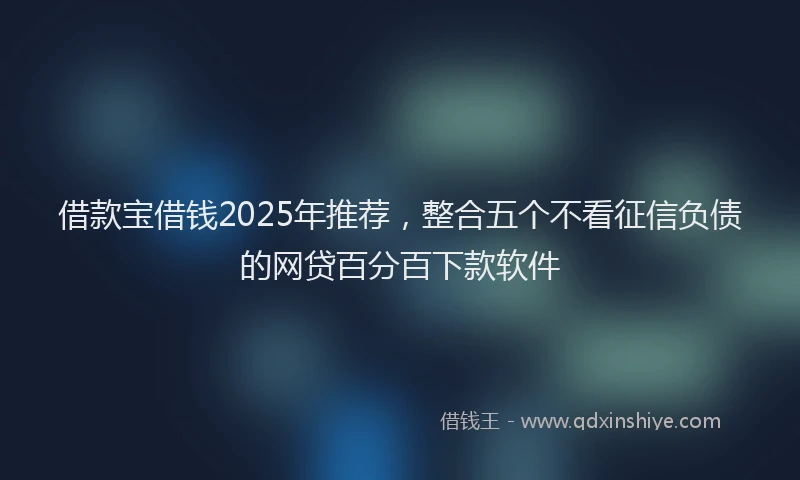 借款宝借钱2025年推荐，整合五个不看征信负债的网贷百分百下款软件