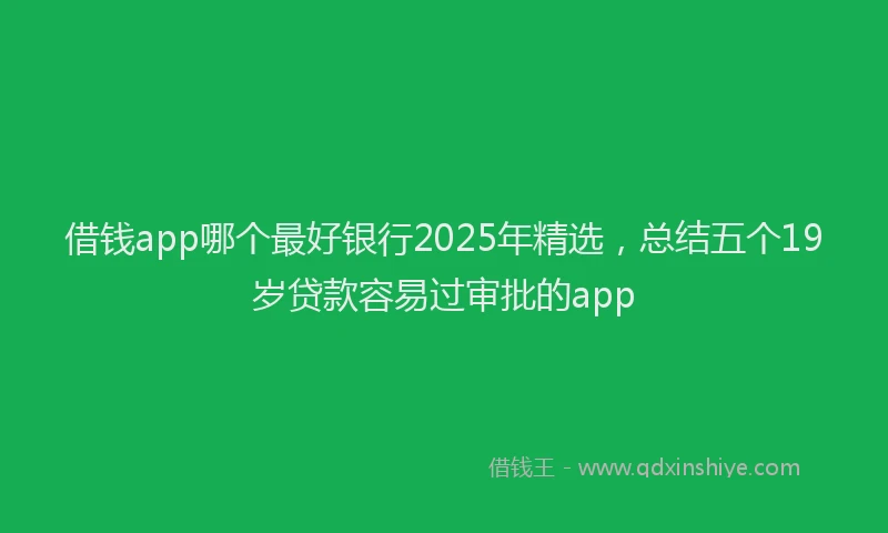 借钱app哪个最好银行2025年精选，总结五个19岁贷款容易过审批的app