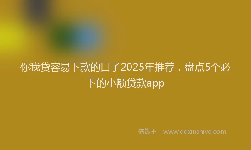 你我贷容易下款的口子2025年推荐，盘点5个必下的小额贷款app