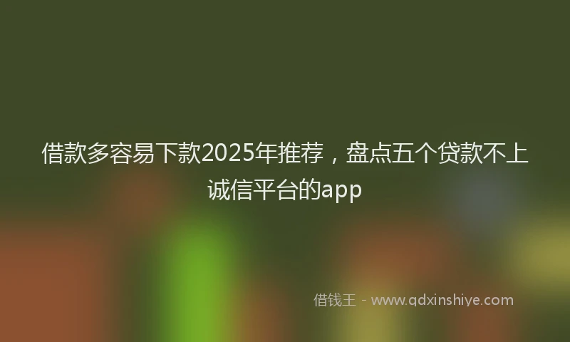 借款多容易下款2025年推荐，盘点五个贷款不上诚信平台的app