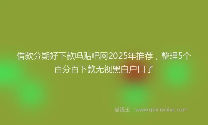 借款分期好下款吗贴吧网2025年推荐，整理5个百分百下款无视黑白户口子