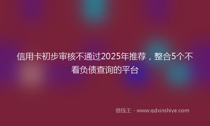 信用卡初步审核不通过2025年推荐，整合5个不看负债查询的平台