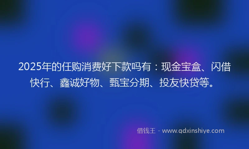 2025年的任购消费好下款吗有：现金宝盒、闪借快行、鑫诚好物、甄宝分期、投友快贷等。