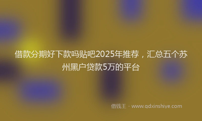 借款分期好下款吗贴吧2025年推荐，汇总五个苏州黑户贷款5万的平台