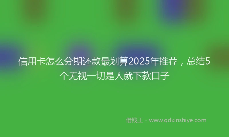 信用卡怎么分期还款最划算2025年推荐，总结5个无视一切是人就下款口子