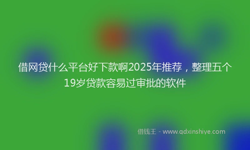借网贷什么平台好下款啊2025年推荐，整理五个19岁贷款容易过审批的软件