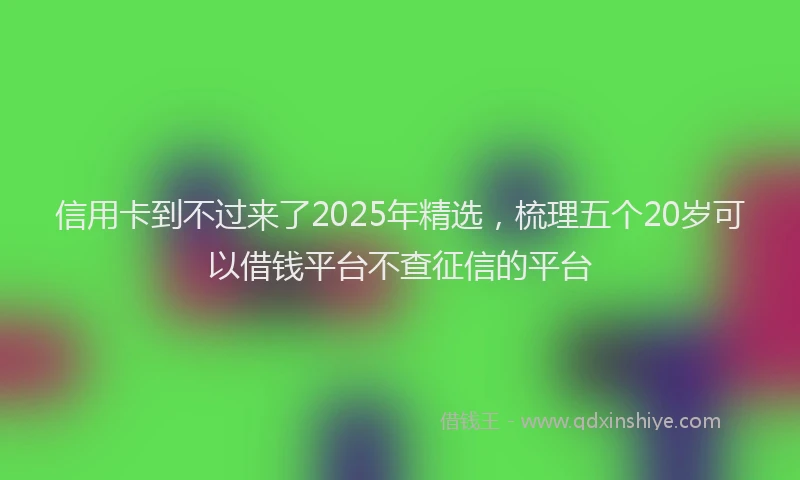 信用卡到不过来了2025年精选，梳理五个20岁可以借钱平台不查征信的平台