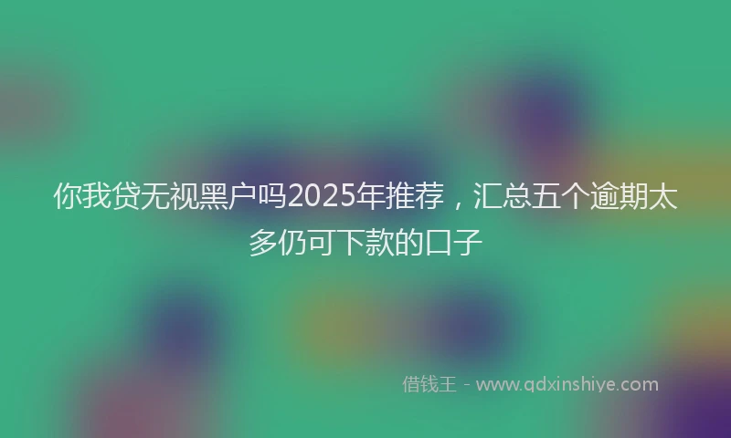 你我贷无视黑户吗2025年推荐，汇总五个逾期太多仍可下款的口子