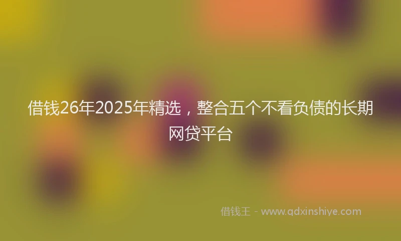 借钱26年2025年精选，整合五个不看负债的长期网贷平台