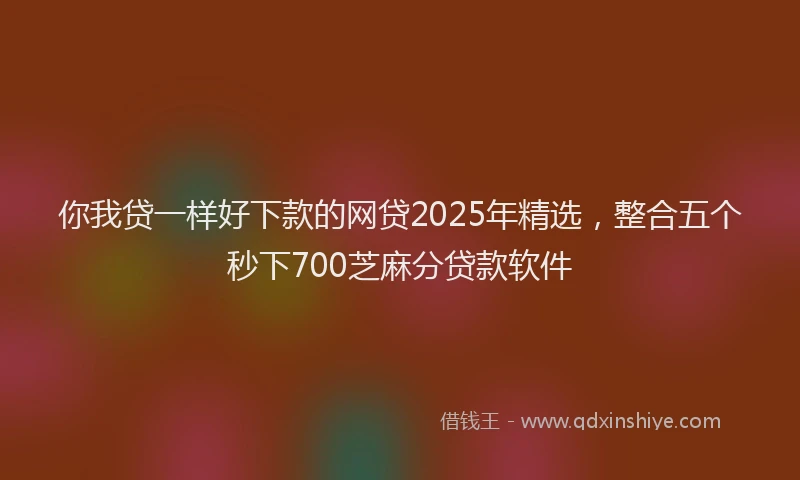 你我贷一样好下款的网贷2025年精选，整合五个秒下700芝麻分贷款软件