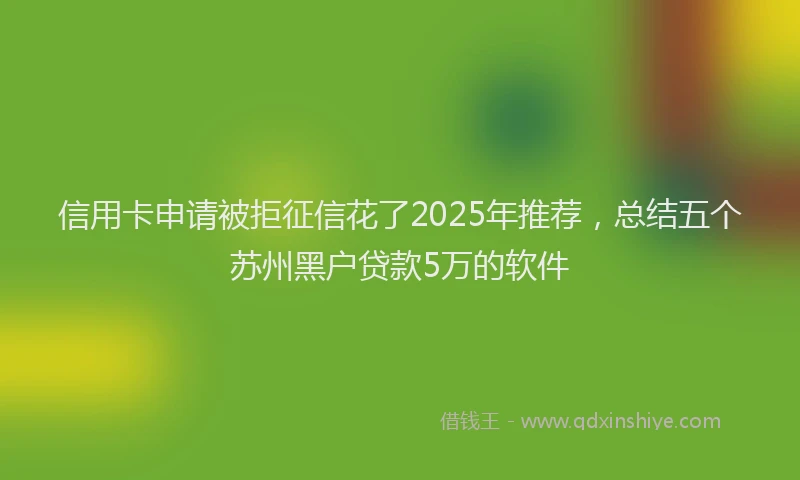 信用卡申请被拒征信花了2025年推荐，总结五个苏州黑户贷款5万的软件