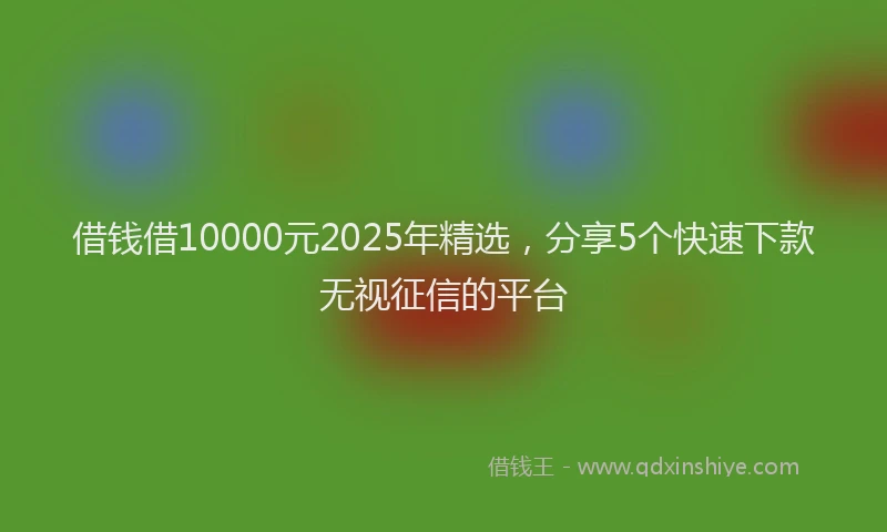 借钱借10000元2025年精选，分享5个快速下款无视征信的平台