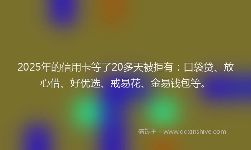 2025年的信用卡等了20多天被拒有：口袋贷、放心借、好优选、戒易花、金易钱包等。