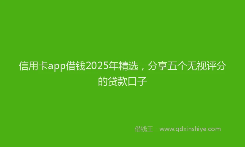 信用卡app借钱2025年精选，分享五个无视评分的贷款口子