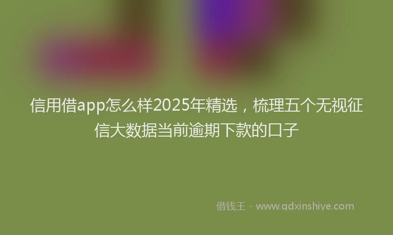 信用借app怎么样2025年精选，梳理五个无视征信大数据当前逾期下款的口子