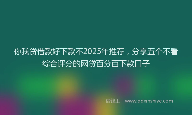 你我贷借款好下款不2025年推荐，分享五个不看综合评分的网贷百分百下款口子