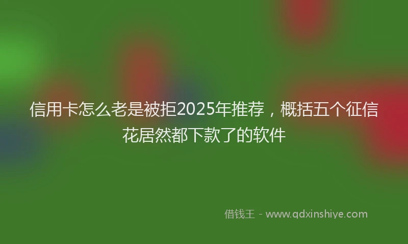 信用卡怎么老是被拒2025年推荐，概括五个征信花居然都下款了的软件
