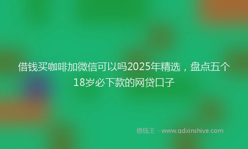 借钱买咖啡加微信可以吗2025年精选，盘点五个18岁必下款的网贷口子