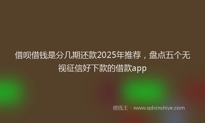 借呗借钱是分几期还款2025年推荐，盘点五个无视征信好下款的借款app