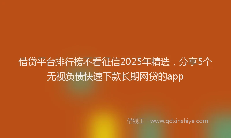 借贷平台排行榜不看征信2025年精选，分享5个无视负债快速下款长期网贷的app