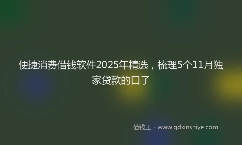 便捷消费借钱软件2025年精选，梳理5个11月独家贷款的口子