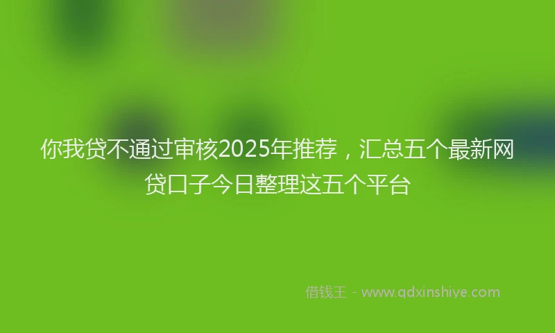 你我贷不通过审核2025年推荐，汇总五个最新网贷口子今日整理这五个平台