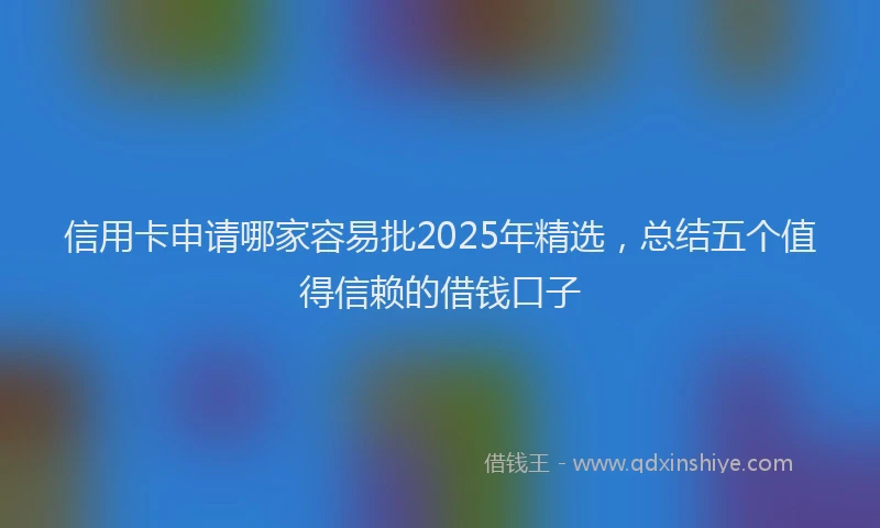 信用卡申请哪家容易批2025年精选，总结五个值得信赖的借钱口子