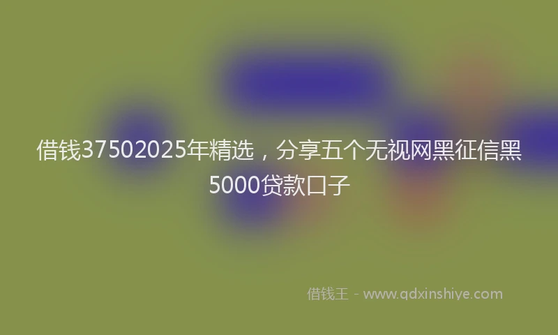 借钱37502025年精选，分享五个无视网黑征信黑5000贷款口子