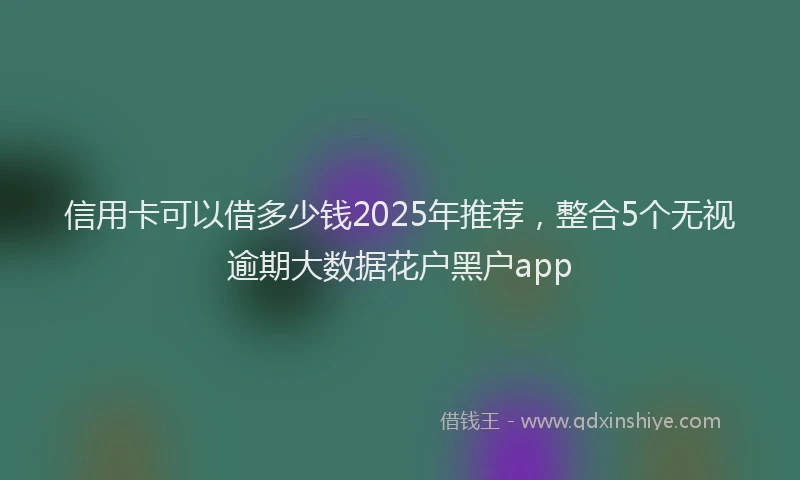 信用卡可以借多少钱2025年推荐，整合5个无视逾期大数据花户黑户app