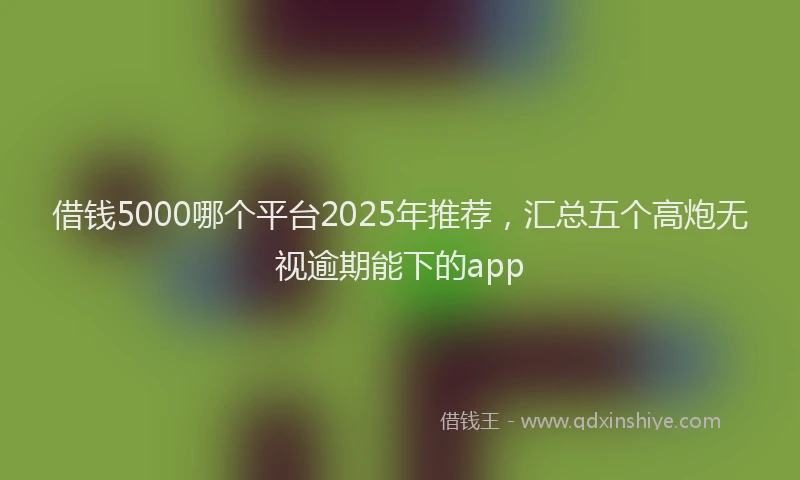借钱5000哪个平台2025年推荐，汇总五个高炮无视逾期能下的app