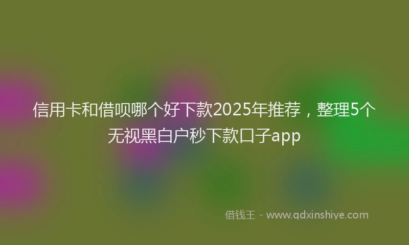 信用卡和借呗哪个好下款2025年推荐，整理5个无视黑白户秒下款口子app