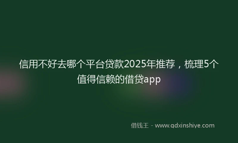 信用不好去哪个平台贷款2025年推荐，梳理5个值得信赖的借贷app