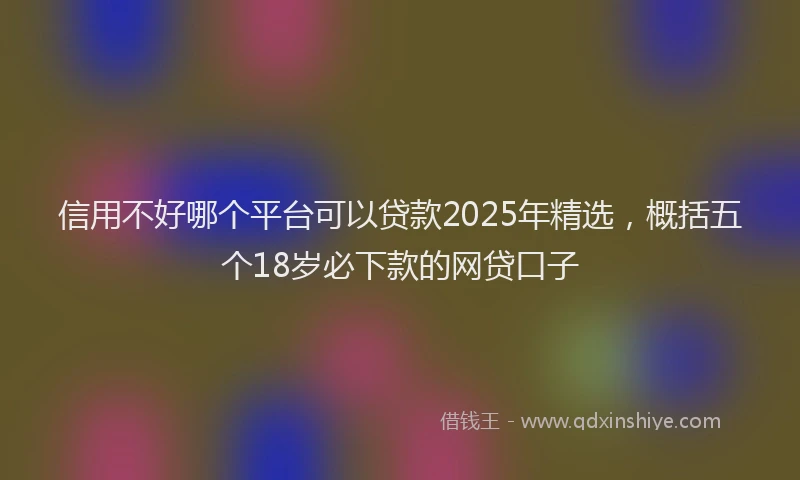信用不好哪个平台可以贷款2025年精选，概括五个18岁必下款的网贷口子