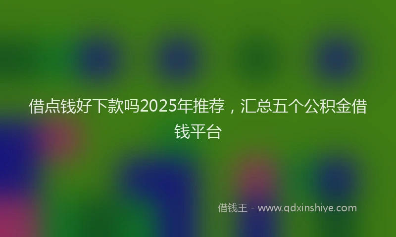 借点钱好下款吗2025年推荐，汇总五个公积金借钱平台