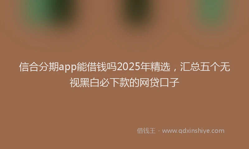 信合分期app能借钱吗2025年精选，汇总五个无视黑白必下款的网贷口子