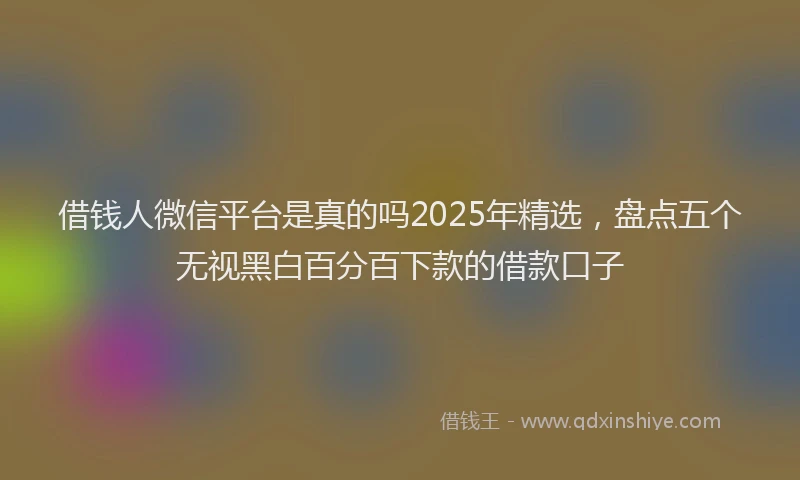 借钱人微信平台是真的吗2025年精选，盘点五个无视黑白百分百下款的借款口子