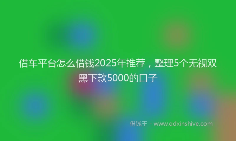借车平台怎么借钱2025年推荐，整理5个无视双黑下款5000的口子