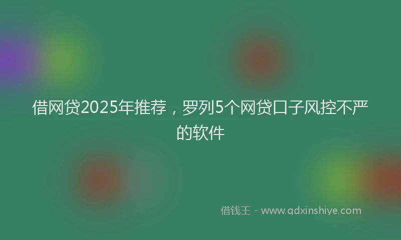 借网贷2025年推荐，罗列5个网贷口子风控不严的软件