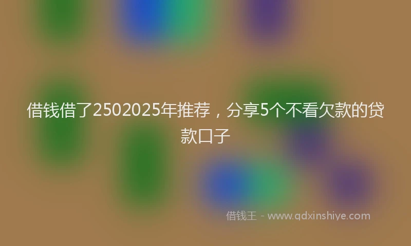 借钱借了2502025年推荐，分享5个不看欠款的贷款口子