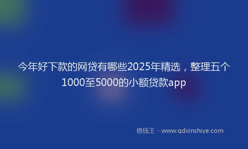今年好下款的网贷有哪些2025年精选，整理五个1000至5000的小额贷款app