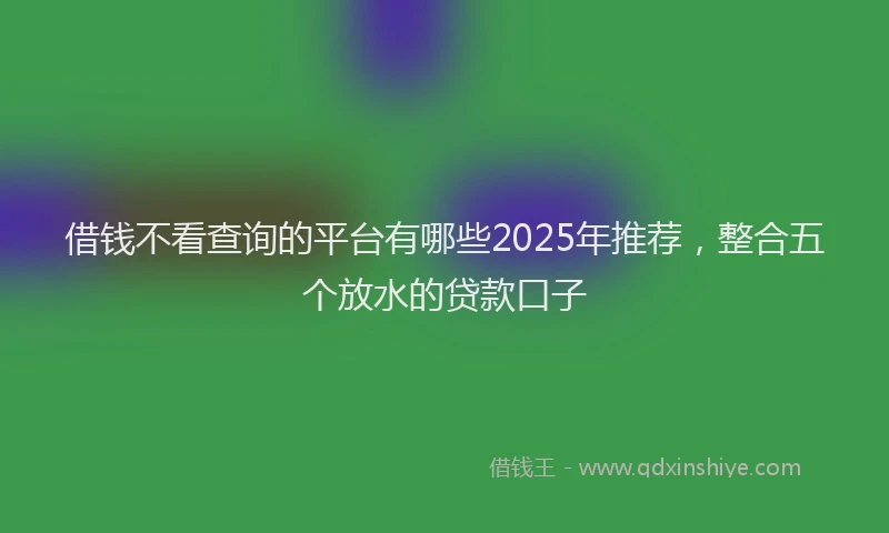 借钱不看查询的平台有哪些2025年推荐，整合五个放水的贷款口子