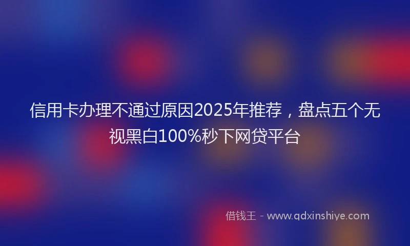 信用卡办理不通过原因2025年推荐，盘点五个无视黑白100%秒下网贷平台
