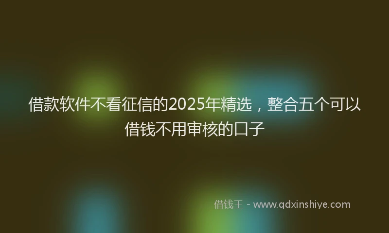 借款软件不看征信的2025年精选，整合五个可以借钱不用审核的口子