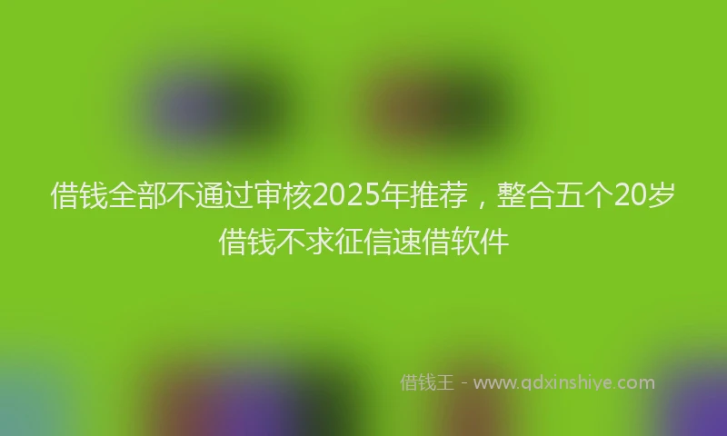借钱全部不通过审核2025年推荐，整合五个20岁借钱不求征信速借软件